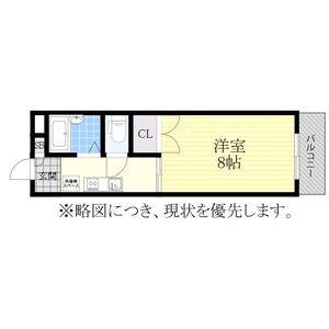アルファ南分(1K/2階)の間取り写真