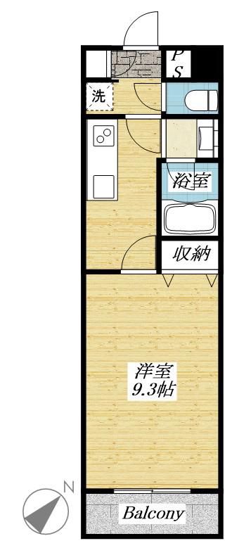コモンウェルス(1K/3階)の間取り写真
