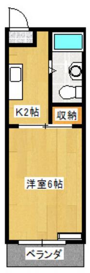 ベルメゾン津島(1K/3階)の間取り写真