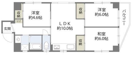 R-STYLE大宮(3LDK/6階)の間取り写真