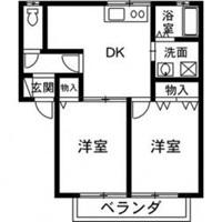プランドール B(2DK/1階)の間取り写真