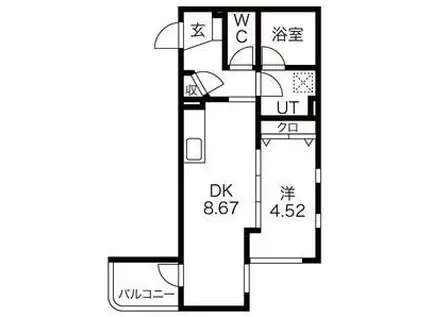 あさひレジデンス表町(1LDK/5階)の間取り写真