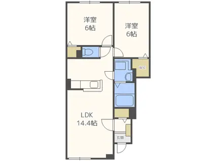 グラン ジャンダルムI GRAND GENDARME(2LDK/1階)の間取り写真