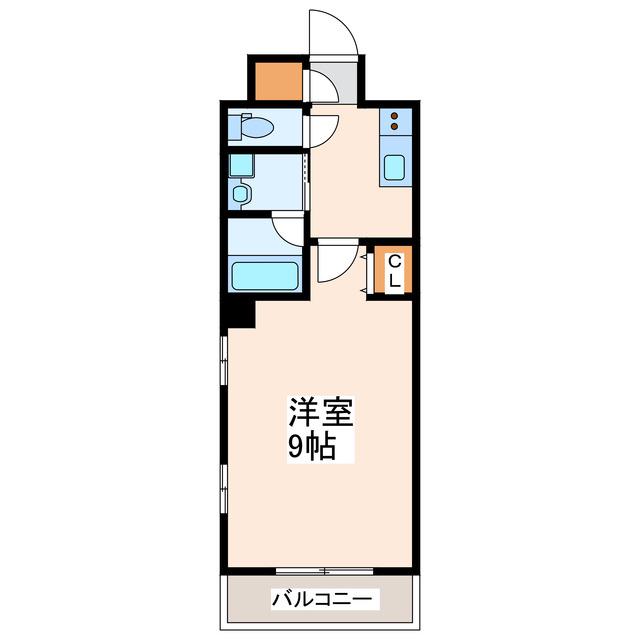 VINCENTE船場(1K/3階)の間取り写真