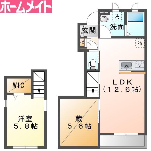 LA CLAIRIERE(1LDK/1階)の間取り写真