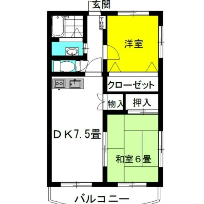 パルク・エクセラン(2DK/3階)の間取り写真