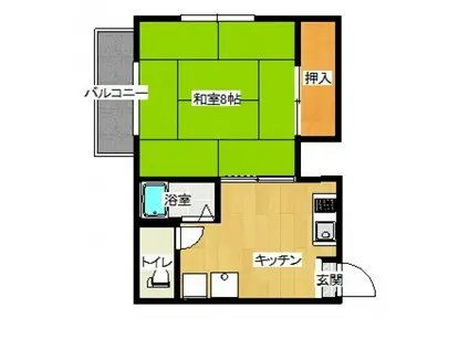 コーポ花水木(1K/3階)の間取り写真