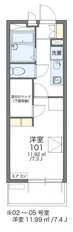 レオパレスOVIRA 1階階 間取り