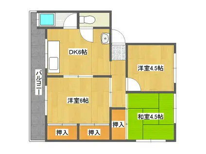 枝澤マンション(3DK/2階)の間取り写真