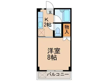 ハイツヤマモト(1K/2階)の間取り写真