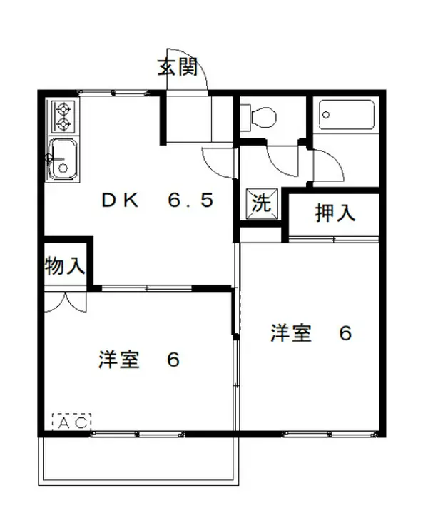 高木ハイツ 2階階 間取り