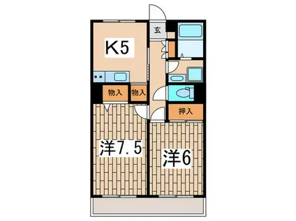 大和瓦マンション(2K/3階)の間取り写真