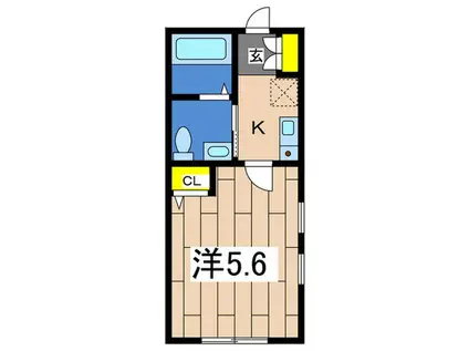 丘の上のフィオーレ横浜(1K/1階)の間取り写真