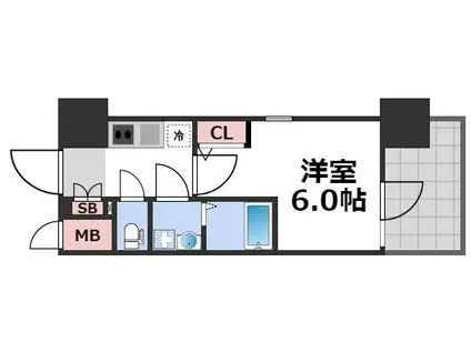 エスリード大阪NAGAHORI GATE(1K/10階)の間取り写真