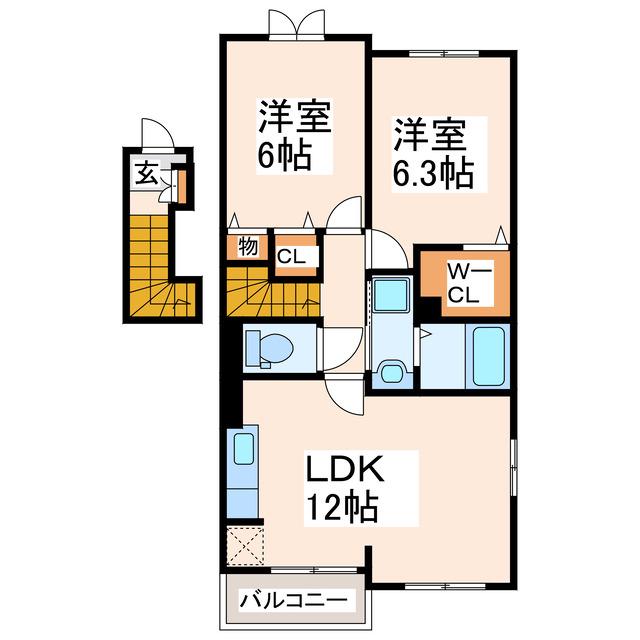 フォーレスト ヴィラ(2LDK/2階)の間取り写真