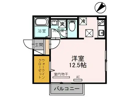 セジュールSAKAHAN(ワンルーム/2階)の間取り写真
