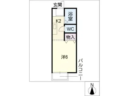 クレール垣戸(1K/1階)の間取り写真