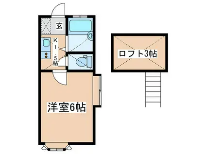 エルミタージュ(1K/2階)の間取り写真