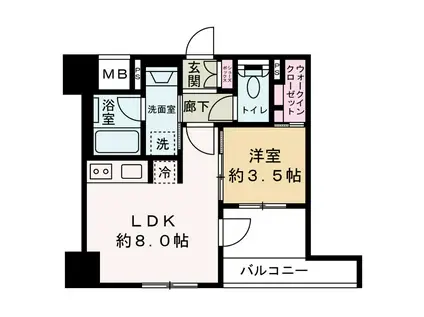 プレサンスロジェ梅田ノース(1LDK/7階)の間取り写真