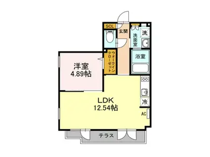 LAPIS目黒本町(1LDK/1階)の間取り写真