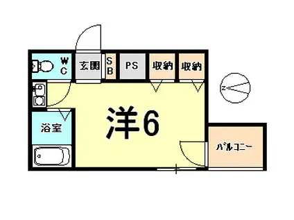 アーバンビレッジ武庫之荘(ワンルーム/2階)の間取り写真