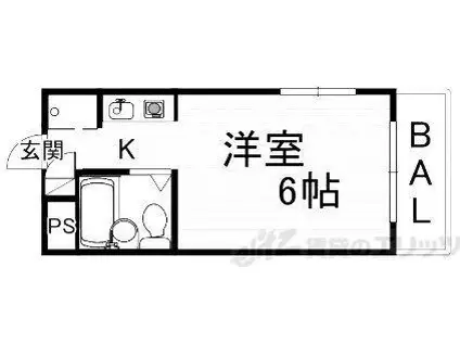 ジョイフル富田(1K/2階)の間取り写真