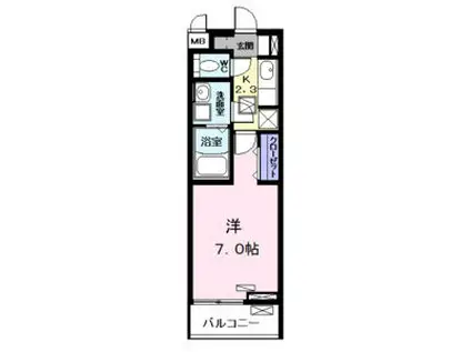 レガシィふづき(1K/1階)の間取り写真