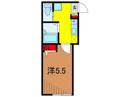 Fスタイル西新井(1K/2階)の間取り写真