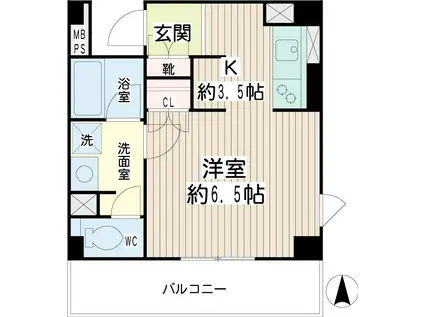 豊岡旭フーガ(1K/3階)の間取り写真