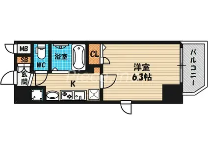プレサンス梅田北パワーゲート(1K/6階)の間取り写真