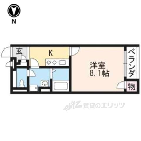 クレイノアローウェアハウス(1K/1階)の間取り写真