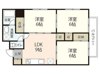 第8平勝ビル(3LDK/2階)の間取り写真