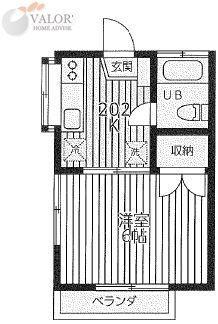 エクレール相南(1K/2階)の間取り写真