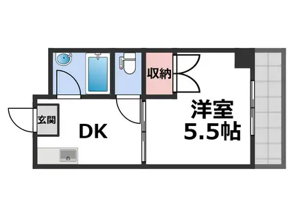 エルドムス陽光1番館(1DK/4階)の間取り写真