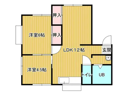 ハイツリーフ I(2LDK/1階)の間取り写真