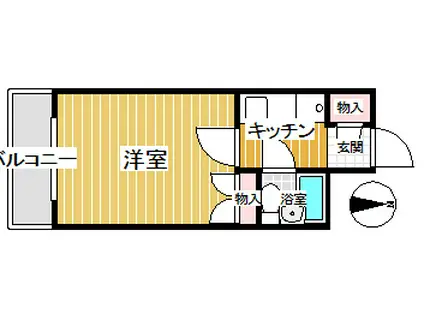 ダイアパレスST湯河原(ワンルーム/2階)の間取り写真