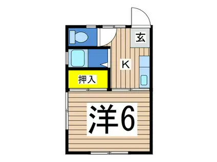 鈴木アパ-ト(1K/2階)の間取り写真