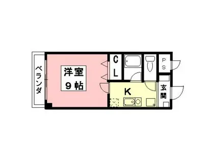 イーストフジ(1K/3階)の間取り写真