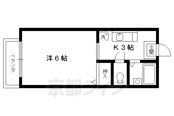 ハイツはなみずき(1K/1階)の間取り写真