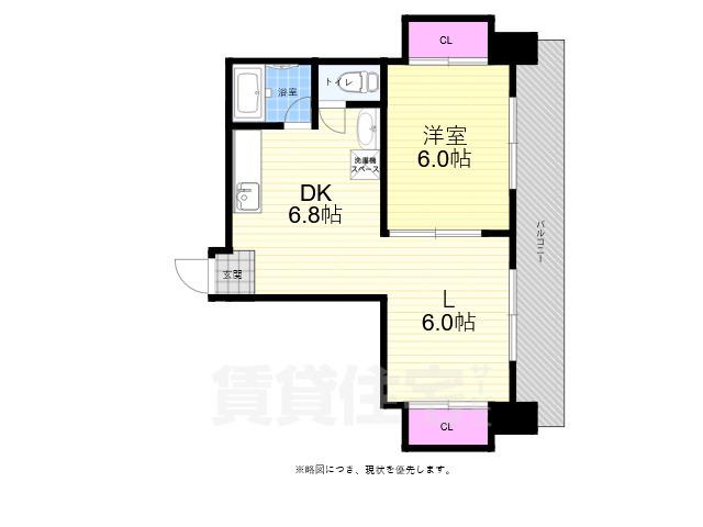 エイトビル6(2LDK/4階)の間取り写真