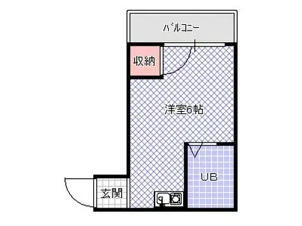 シャト-ユニオン(ワンルーム/2階)の間取り写真