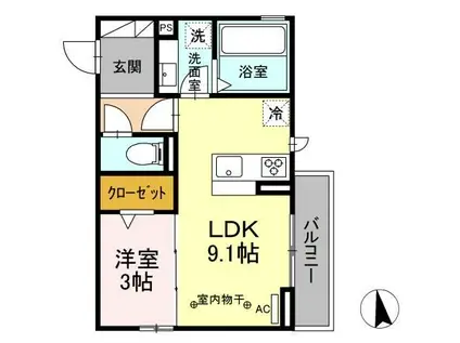 ONE TERMINAL PLACE(1LDK/3階)の間取り写真