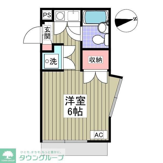 フローラルコートII(1K/1階)の間取り写真