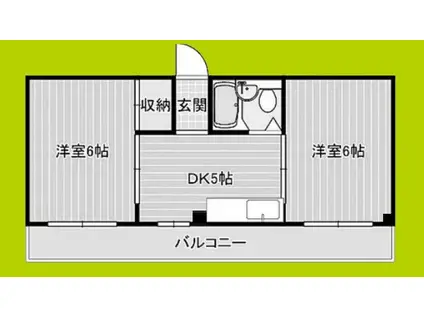 エヌアール千本南(2DK/3階)の間取り写真