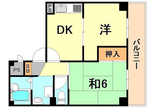 A.S.ONE(2DK/2階)の間取り写真