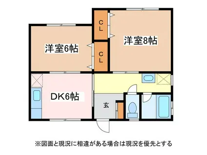 木城ハウス(2DK/2階)の間取り写真