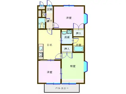 メゾンミニトマト(3DK/1階)の間取り写真