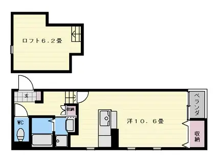 ビアンコリーナ(ワンルーム/2階)の間取り写真