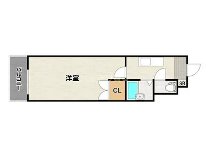 TOTSU RESIDENCE HAKATA イースト旧アリビオ博(1K/2階)の間取り写真