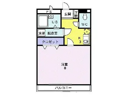 ハピターレ(1K/1階)の間取り写真